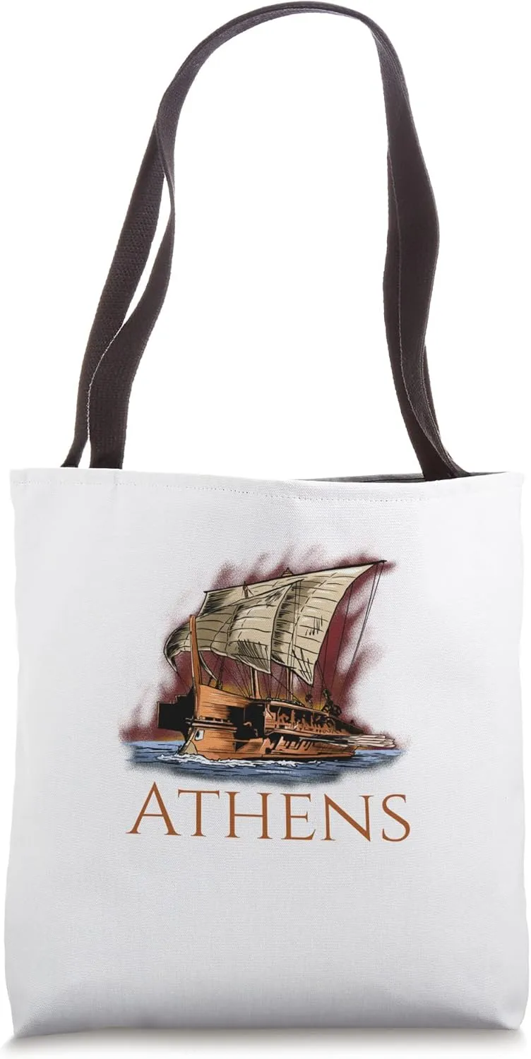 Athens - Ancient Greek History - Classical Athenian Trireme Tote Bag