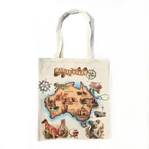 Australian Map Canvas Tote Bag