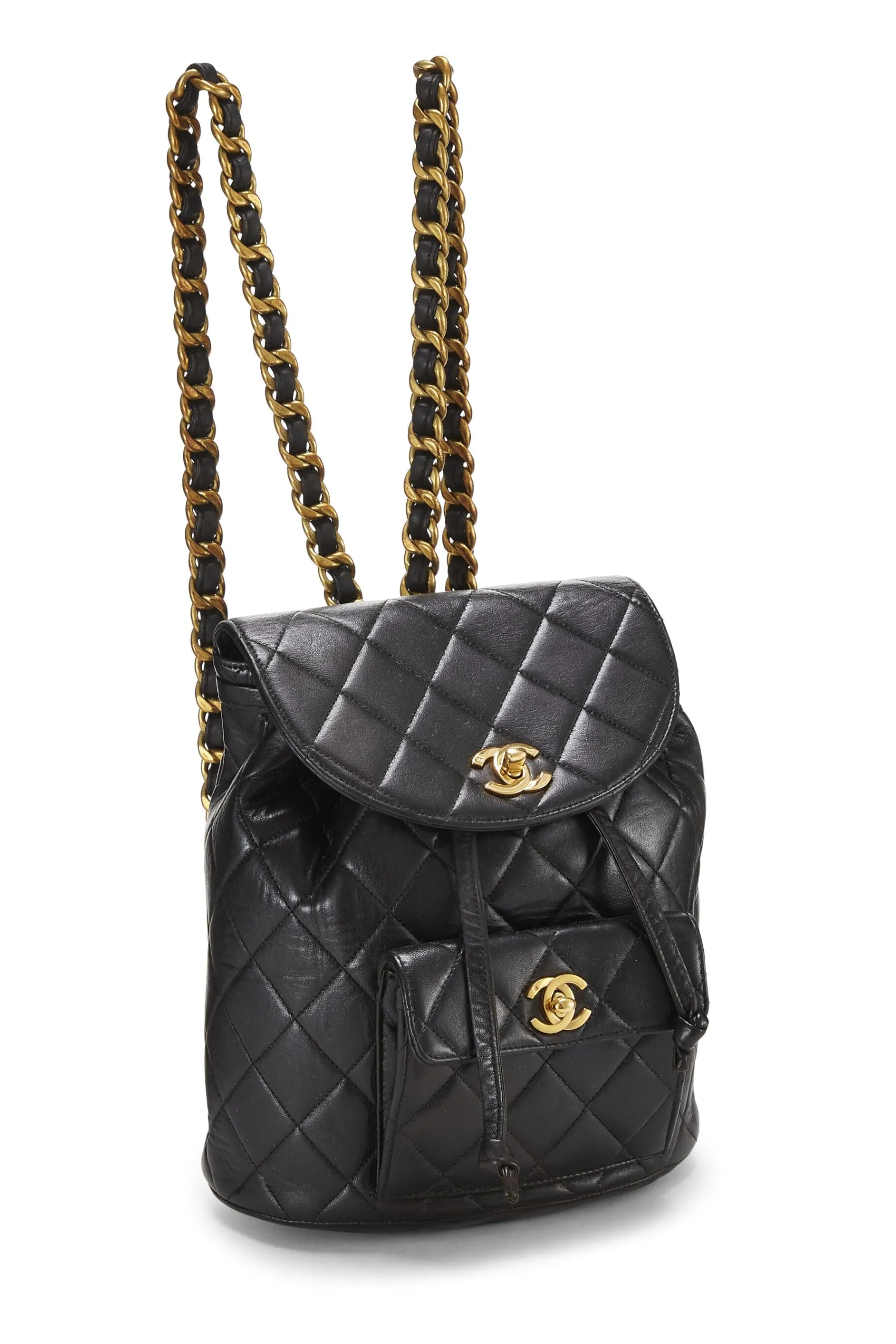 Backpack Black Lambskin Chanel, Medium, Superior-grade 'CC' Black Classic  Quilted Clean-lined