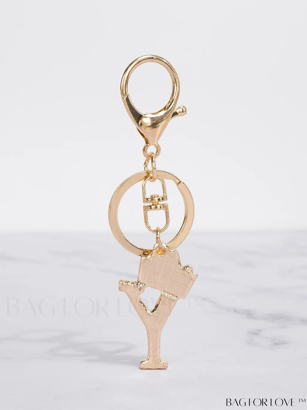 BagForLove - Stylish Zinc Alloy & Rhinestone Letter Keychain â Perfect for Backpacks and Handbags