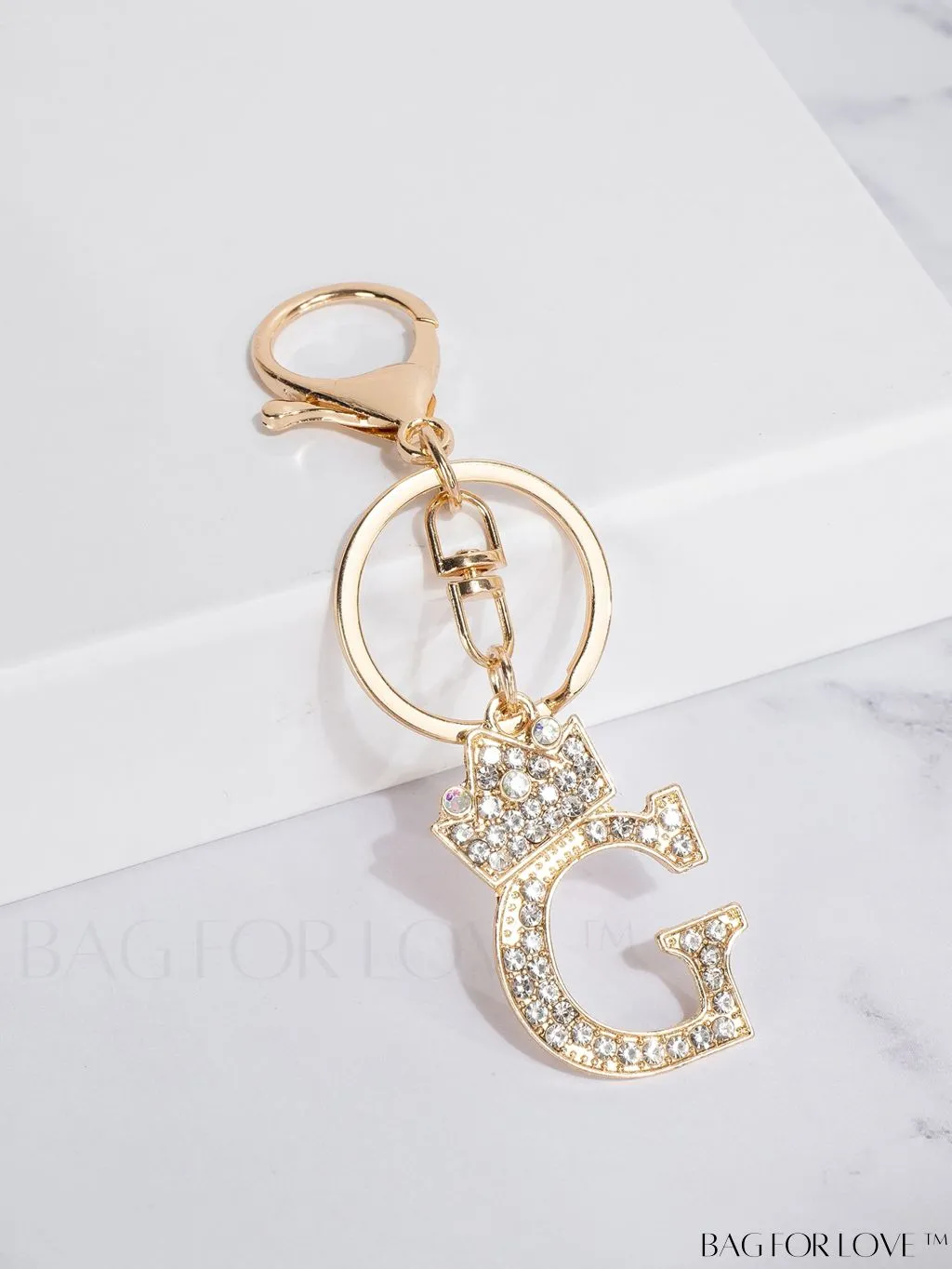 BagForLove - Stylish Zinc Alloy & Rhinestone Letter Keychain â Perfect for Backpacks and Handbags