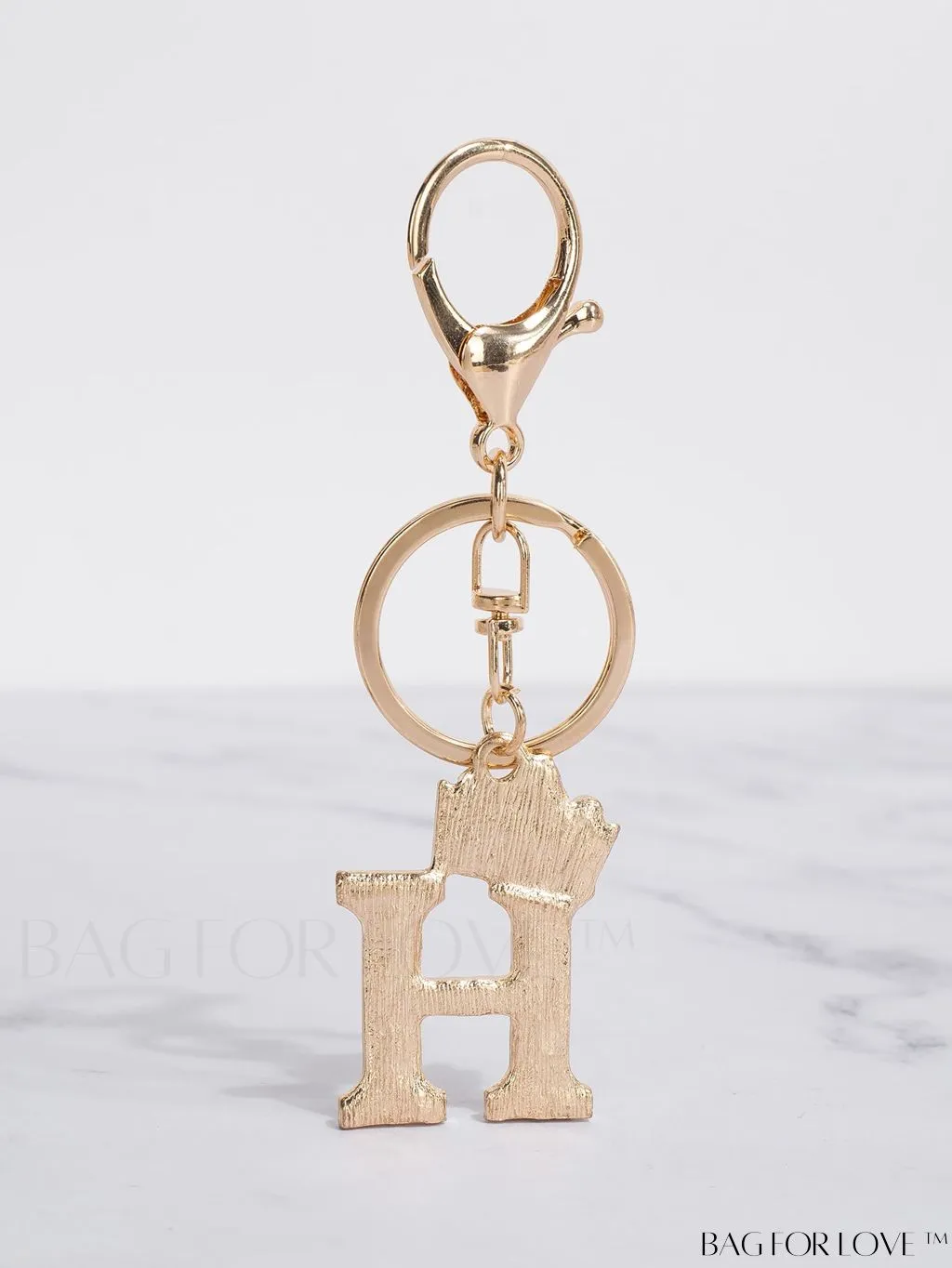 BagForLove - Stylish Zinc Alloy & Rhinestone Letter Keychain â Perfect for Backpacks and Handbags