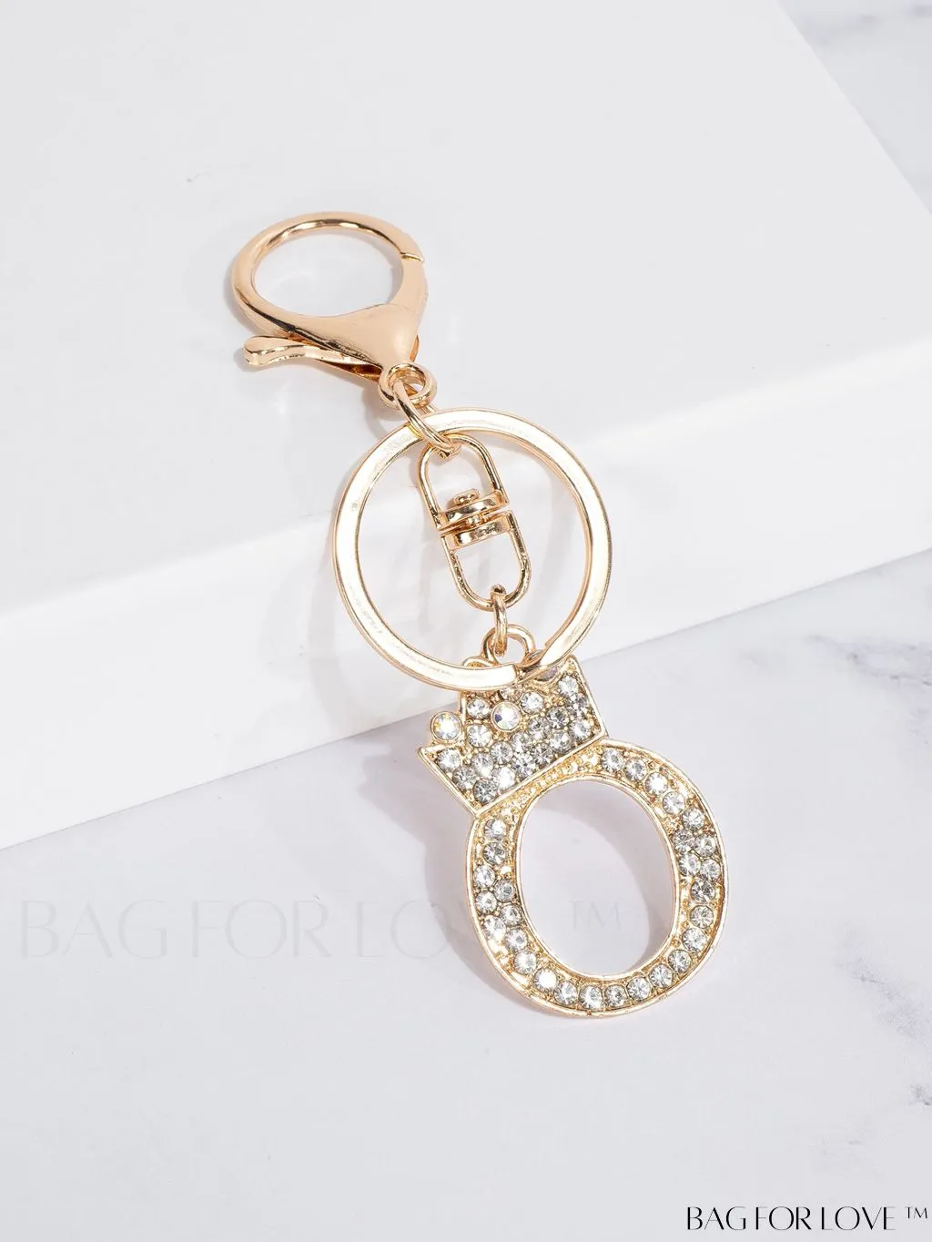 BagForLove - Stylish Zinc Alloy & Rhinestone Letter Keychain â Perfect for Backpacks and Handbags