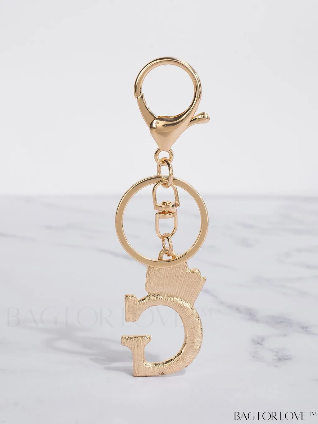 BagForLove - Stylish Zinc Alloy & Rhinestone Letter Keychain â Perfect for Backpacks and Handbags