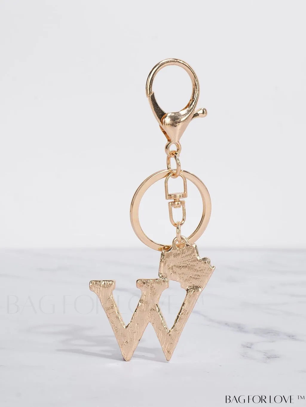 BagForLove - Stylish Zinc Alloy & Rhinestone Letter Keychain â Perfect for Backpacks and Handbags