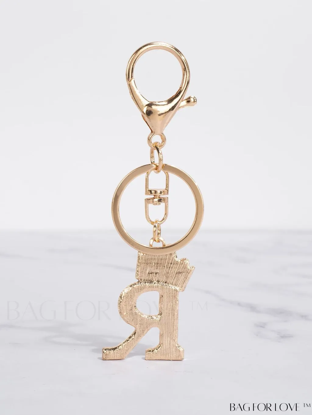 BagForLove - Stylish Zinc Alloy & Rhinestone Letter Keychain â Perfect for Backpacks and Handbags