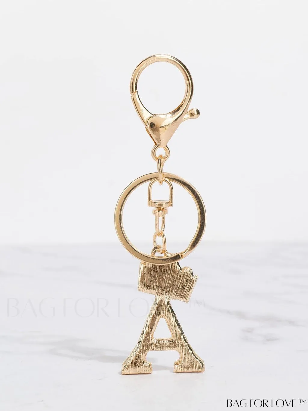 BagForLove - Stylish Zinc Alloy & Rhinestone Letter Keychain â Perfect for Backpacks and Handbags