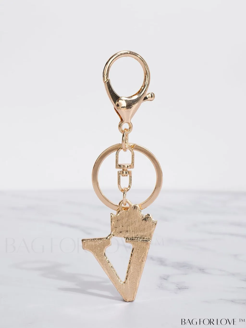 BagForLove - Stylish Zinc Alloy & Rhinestone Letter Keychain â Perfect for Backpacks and Handbags