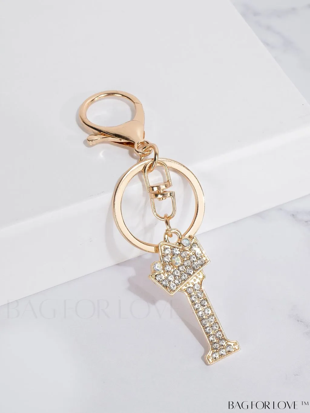 BagForLove - Stylish Zinc Alloy & Rhinestone Letter Keychain â Perfect for Backpacks and Handbags
