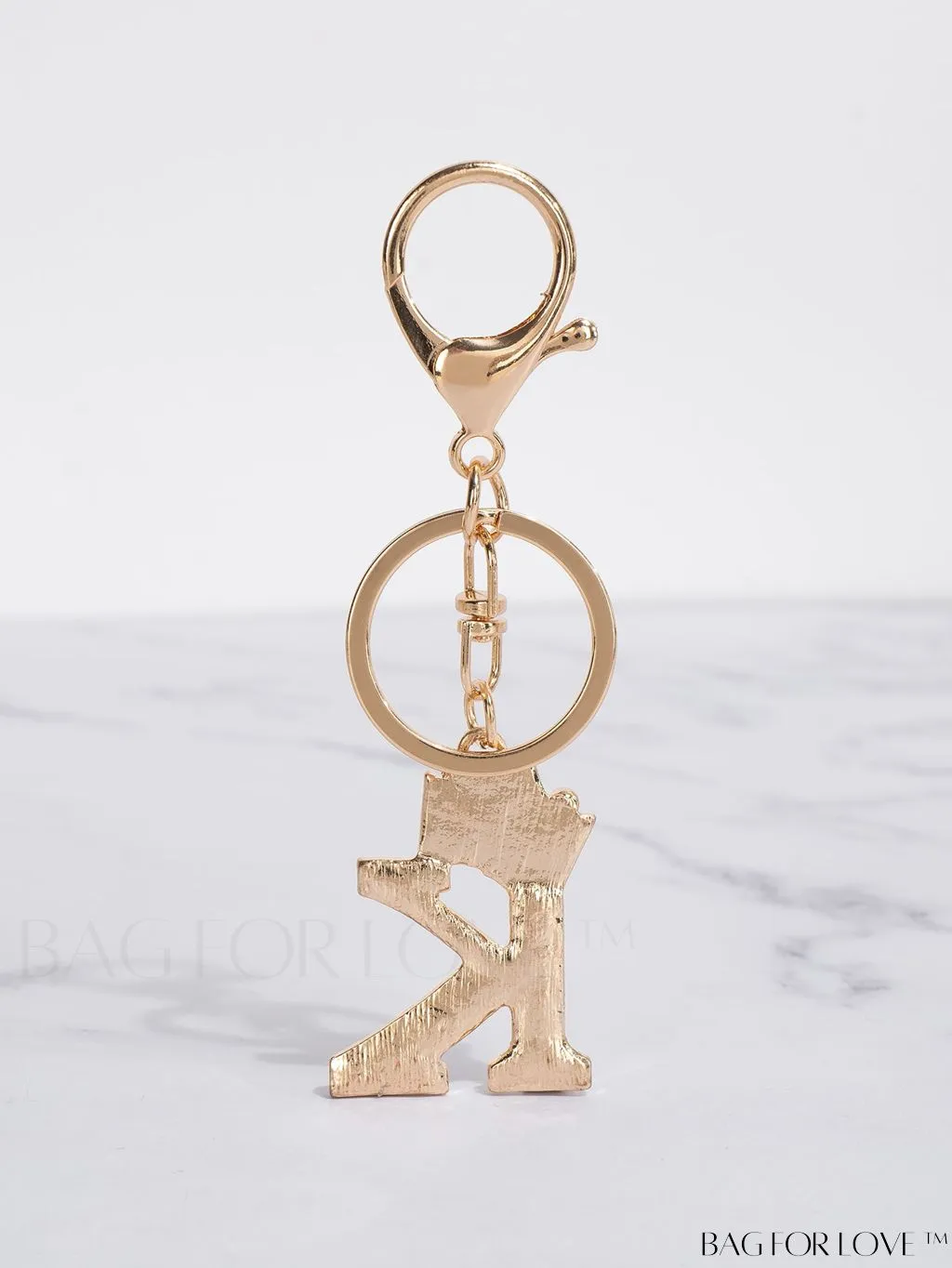 BagForLove - Stylish Zinc Alloy & Rhinestone Letter Keychain â Perfect for Backpacks and Handbags