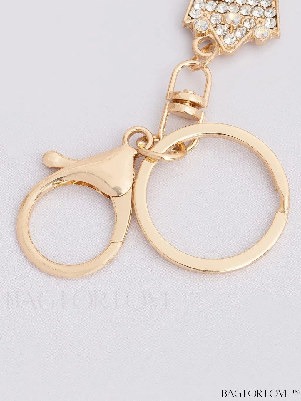 BagForLove - Stylish Zinc Alloy & Rhinestone Letter Keychain â Perfect for Backpacks and Handbags