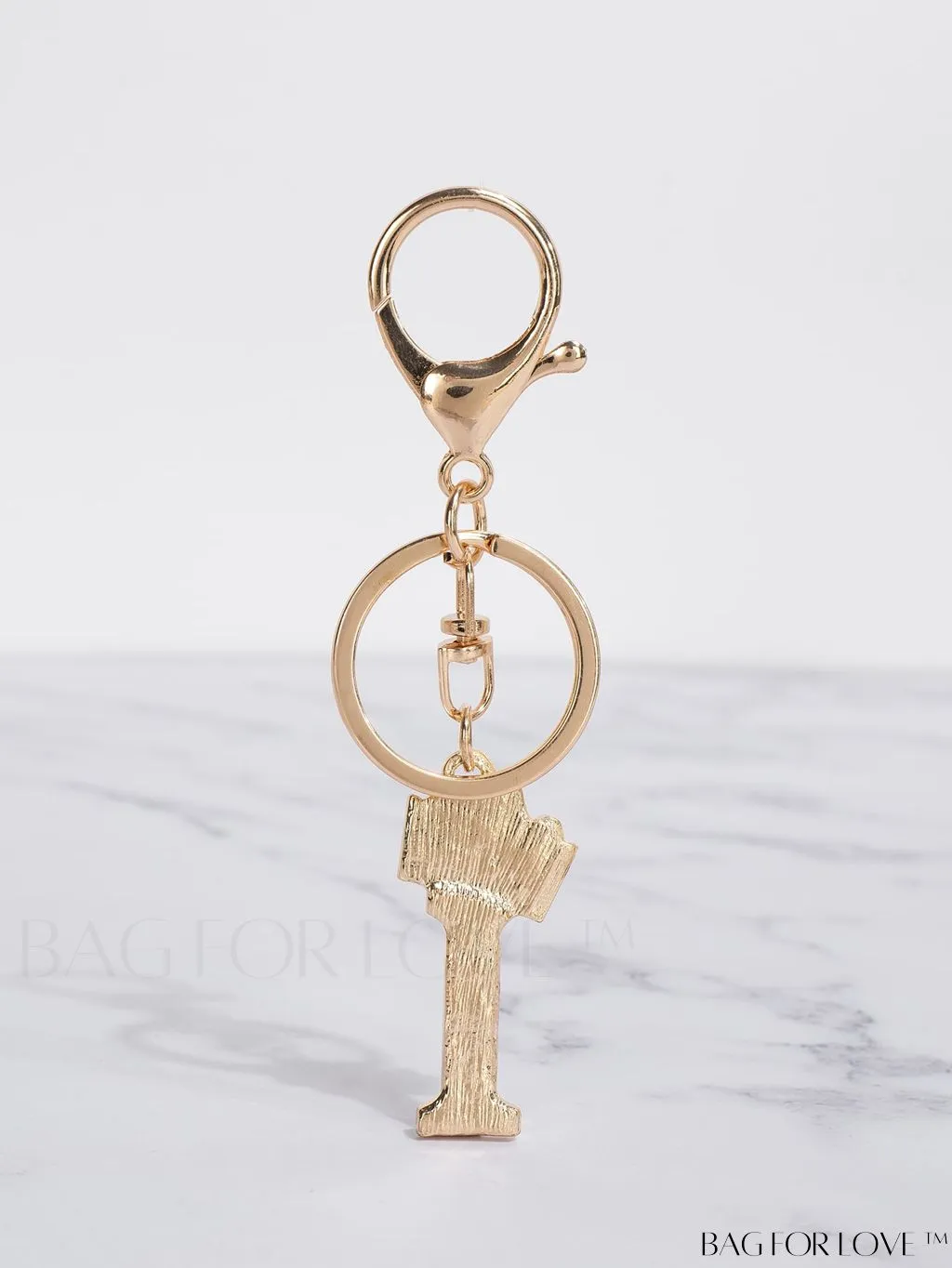 BagForLove - Stylish Zinc Alloy & Rhinestone Letter Keychain â Perfect for Backpacks and Handbags