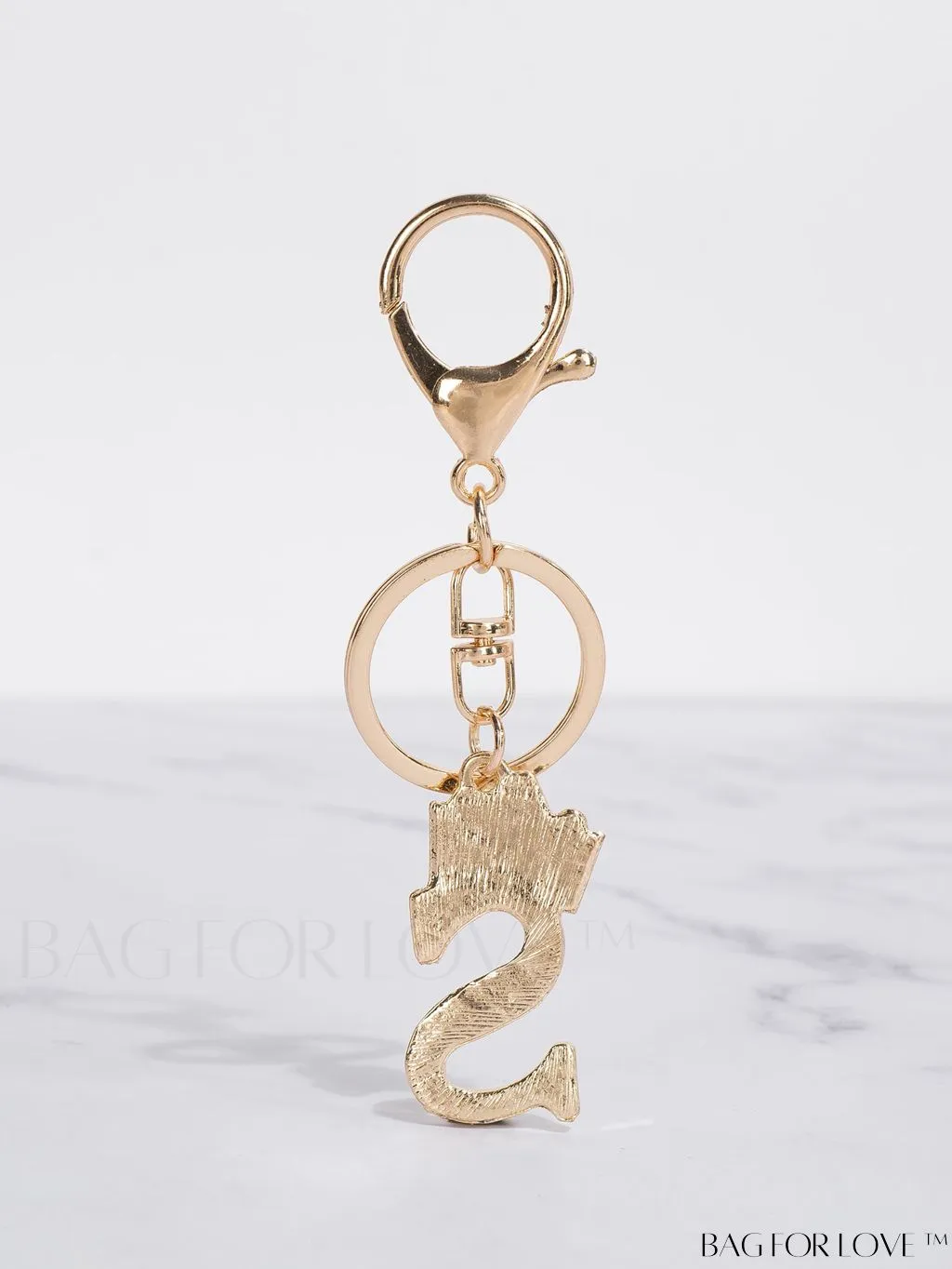 BagForLove - Stylish Zinc Alloy & Rhinestone Letter Keychain â Perfect for Backpacks and Handbags