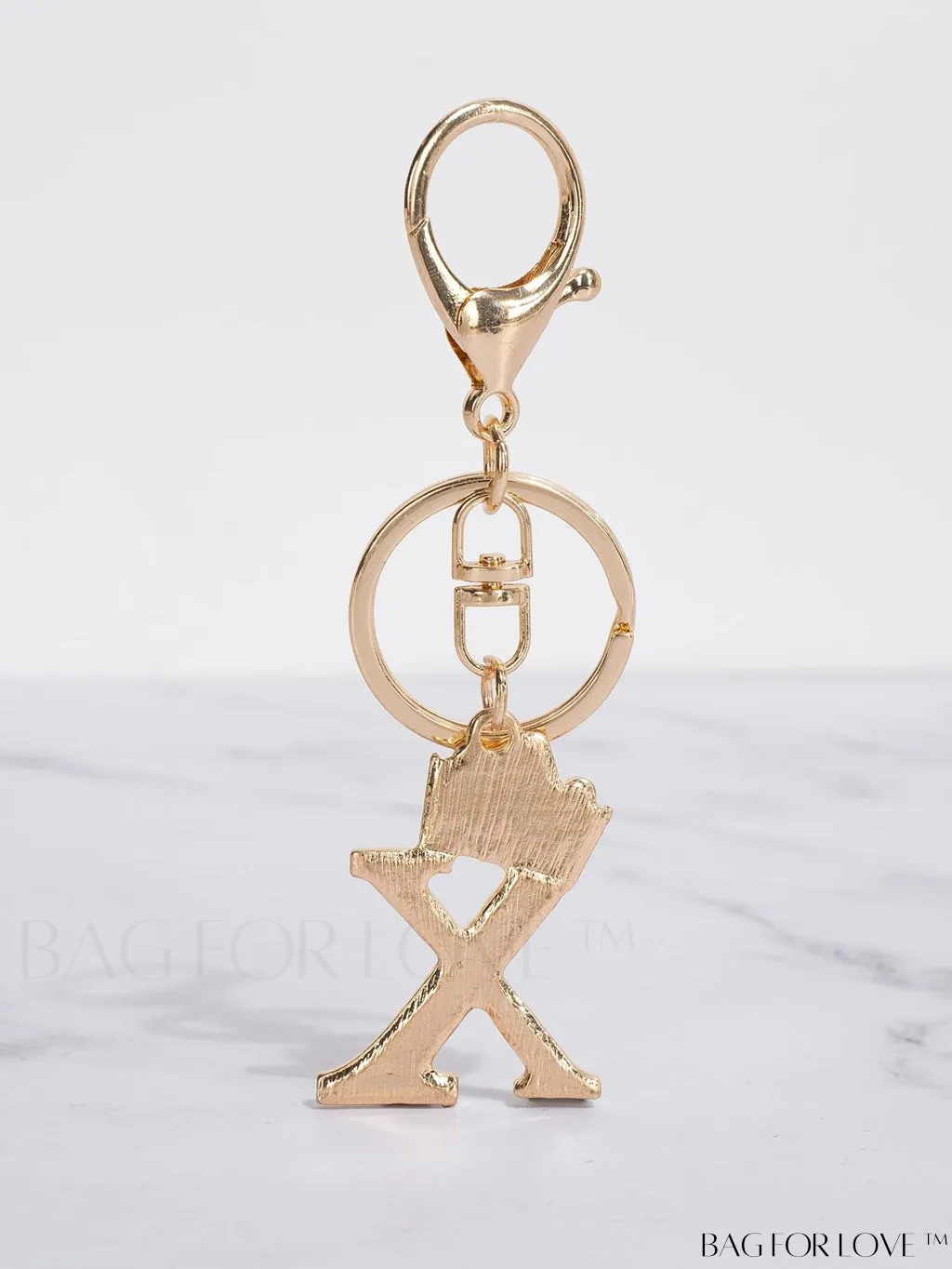 BagForLove - Stylish Zinc Alloy & Rhinestone Letter Keychain â Perfect for Backpacks and Handbags