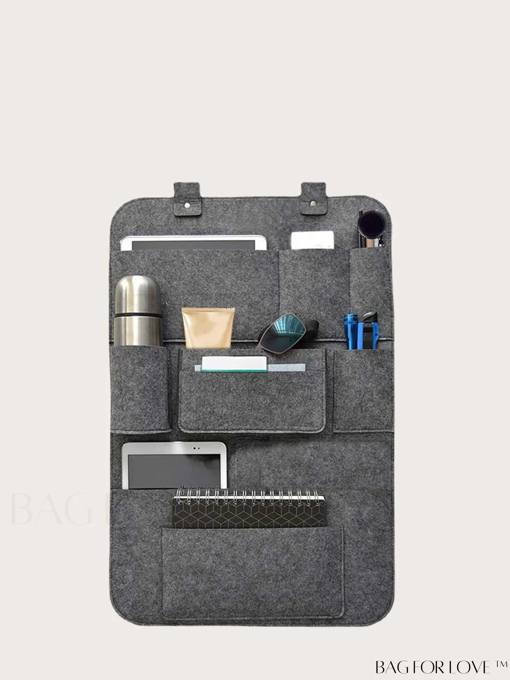 BagForLove - Universal Car Seat Back Organizer with Tablet Holder - Convenient Multi-Pocket Storage Bag
