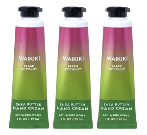 Bath and Body Work Waikiki Beach Coconut Hand Cream Bundle - 1 fl oz / 29 mL each, Green