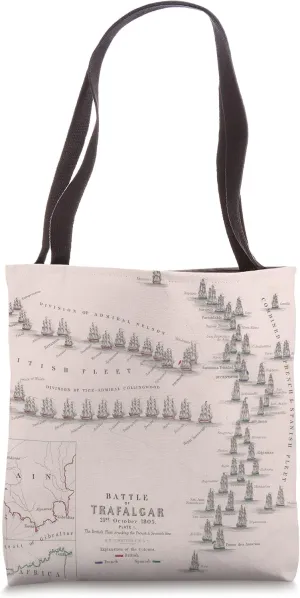 Battle of Trafalgar Map Tote Bag