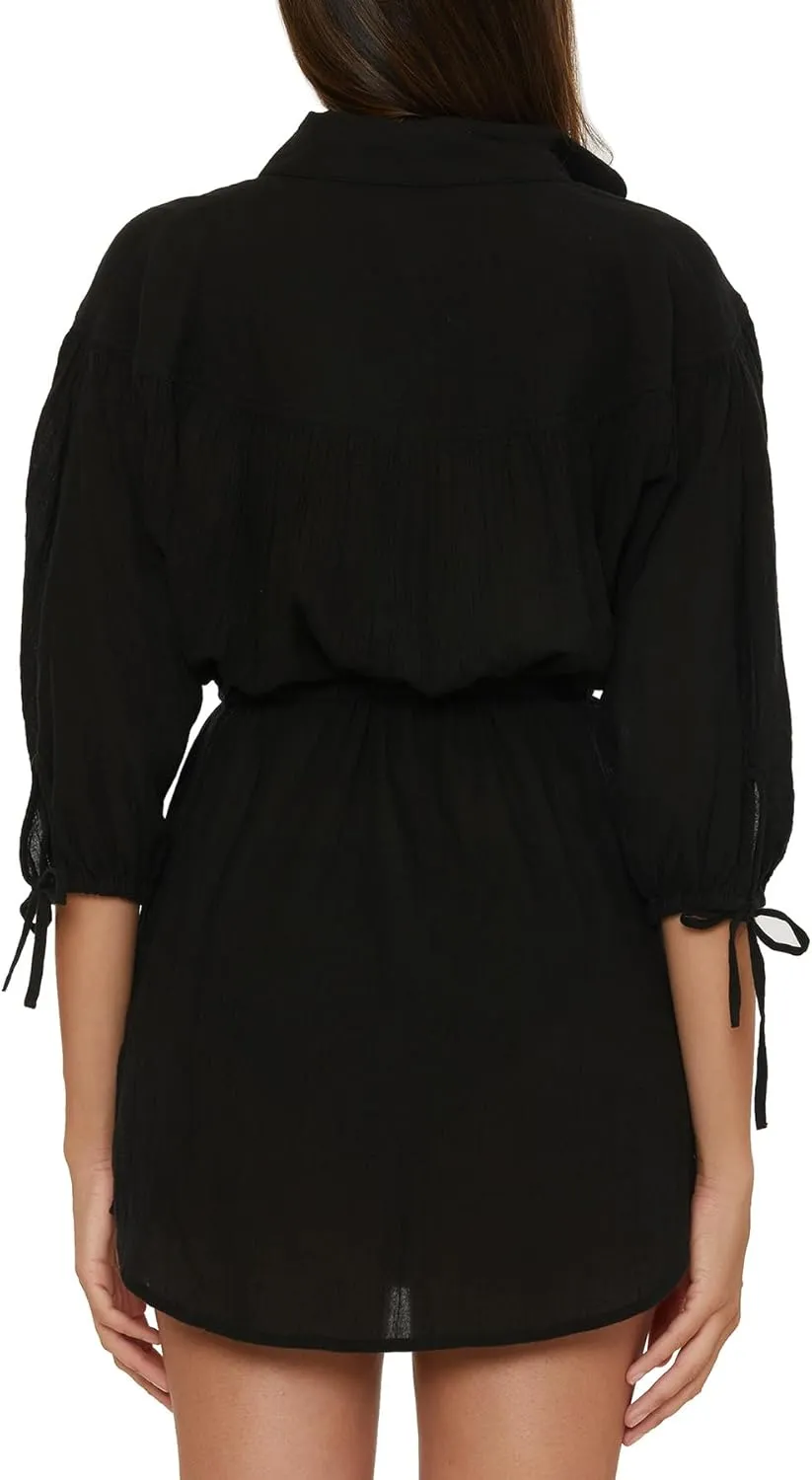 BECCA womens Gauzy Collared Shirt Dress, Casual, Beach Cover Ups for Women
