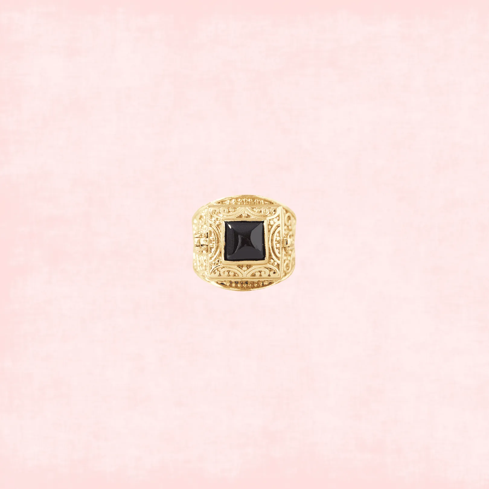 Black Stone Poison Ring