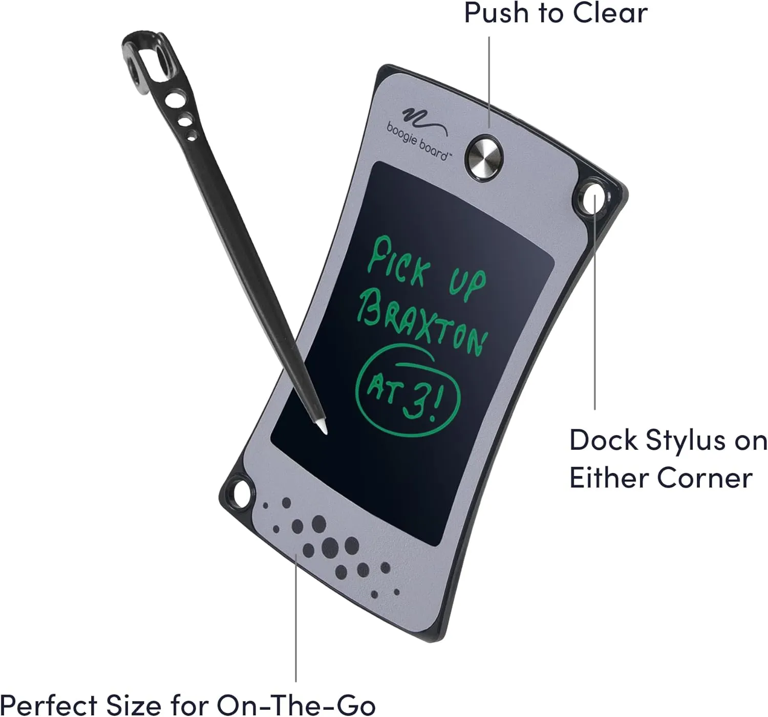 Boogie Board Jot Pocket Writing Tablet - Includes Small 4.5 in LCD Writing Tablet, Instant Erase, Stylus Pen and Built-in Kickstand, Blue