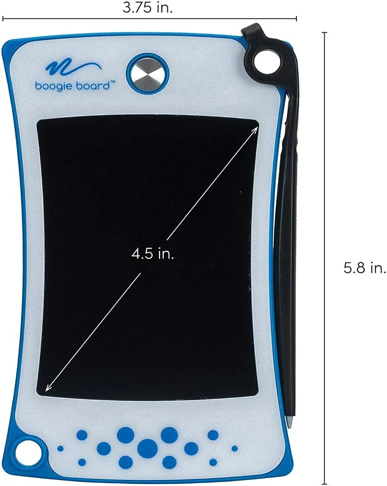 Boogie Board Jot Pocket Writing Tablet - Includes Small 4.5 in LCD Writing Tablet, Instant Erase, Stylus Pen and Built-in Kickstand, Blue
