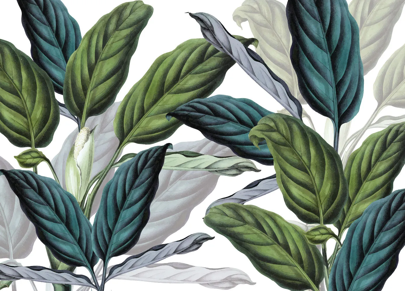 Botanical leaves WIV-26 - A Lush Tropical Wall Mural for a Vibrant Interior