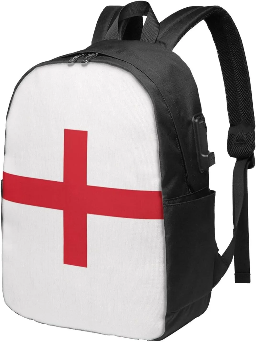British England UK English Cross Flag Laptop Backpacks Travel Backpack Casual Business Daypack Sport Rucksack Computer Bag Fits up to 17 Inch Notebook with USB Port