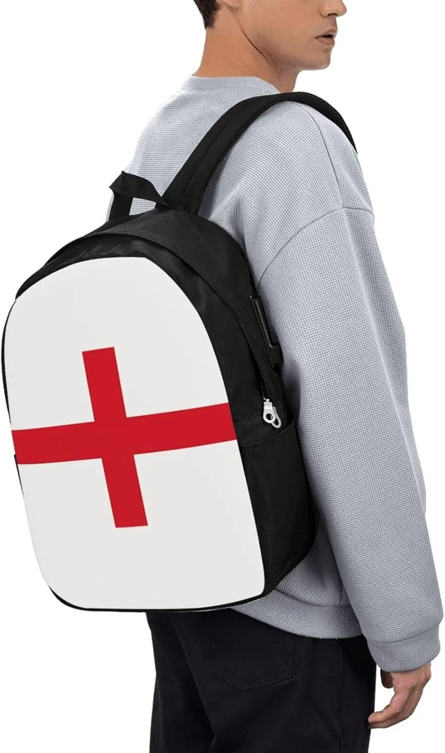 British England UK English Cross Flag Laptop Backpacks Travel Backpack Casual Business Daypack Sport Rucksack Computer Bag Fits up to 17 Inch Notebook with USB Port