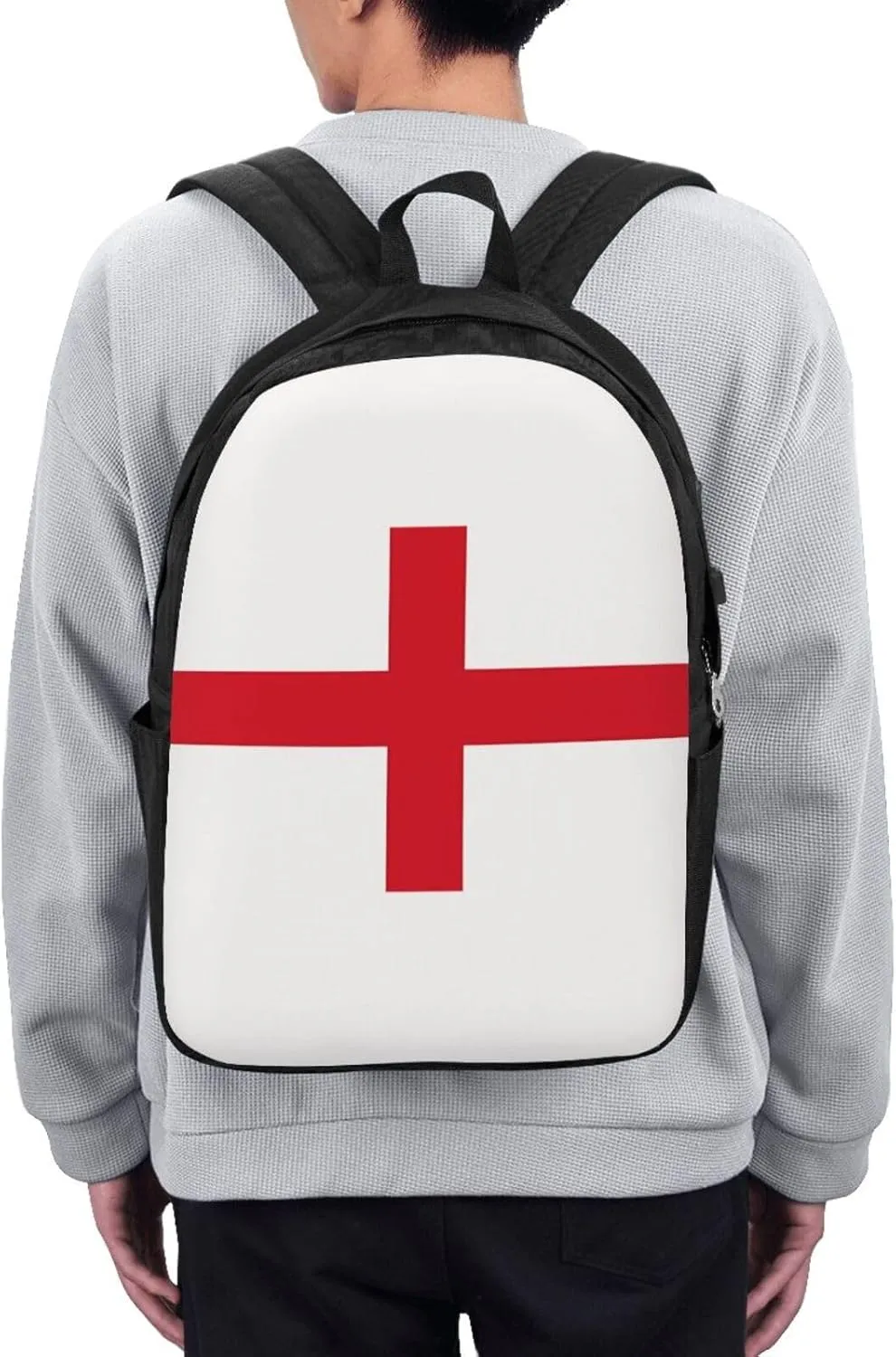British England UK English Cross Flag Laptop Backpacks Travel Backpack Casual Business Daypack Sport Rucksack Computer Bag Fits up to 17 Inch Notebook with USB Port