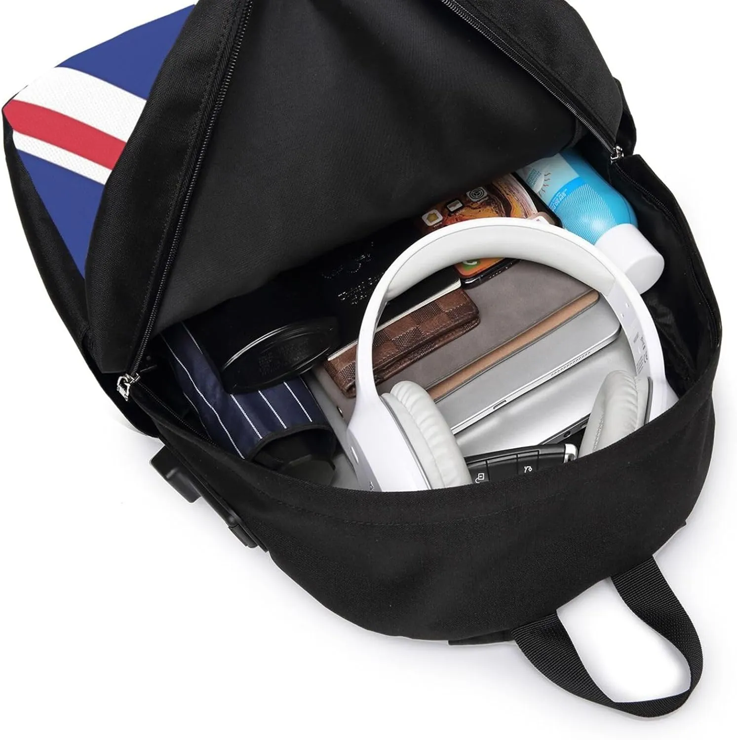 British England UK Union Jack Flag Laptop Backpacks Travel Backpack Casual Business Daypack Sport Rucksack Computer Bag Fits up to 17 Inch Notebook with USB Port