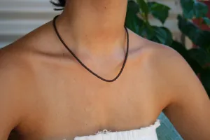 Brown Braid Necklace with Sterling Silver Lobster Clasp