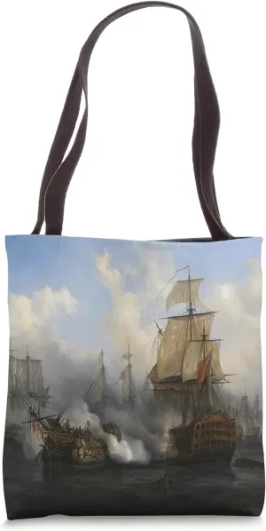 Bucentaure Ship Severely Damaged at Trafalgar (1836) Tote Bag
