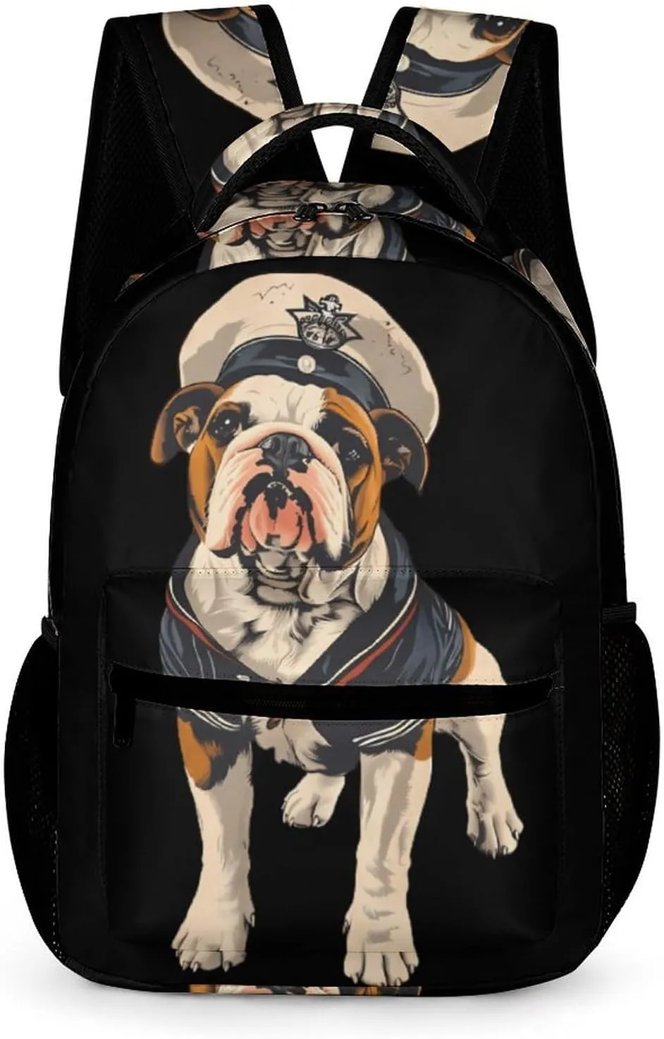 Bull Dog Sailor Travel Backpack Funny Daypack Lightweight Computer Laptop Bag for Women Men Novelty