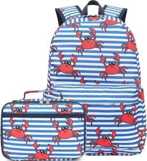 CAMTOP Backpack for Kids, Boys Girls Preschool Backpacks with Lunch Box Toddler Kindergarten School Bookbag Set