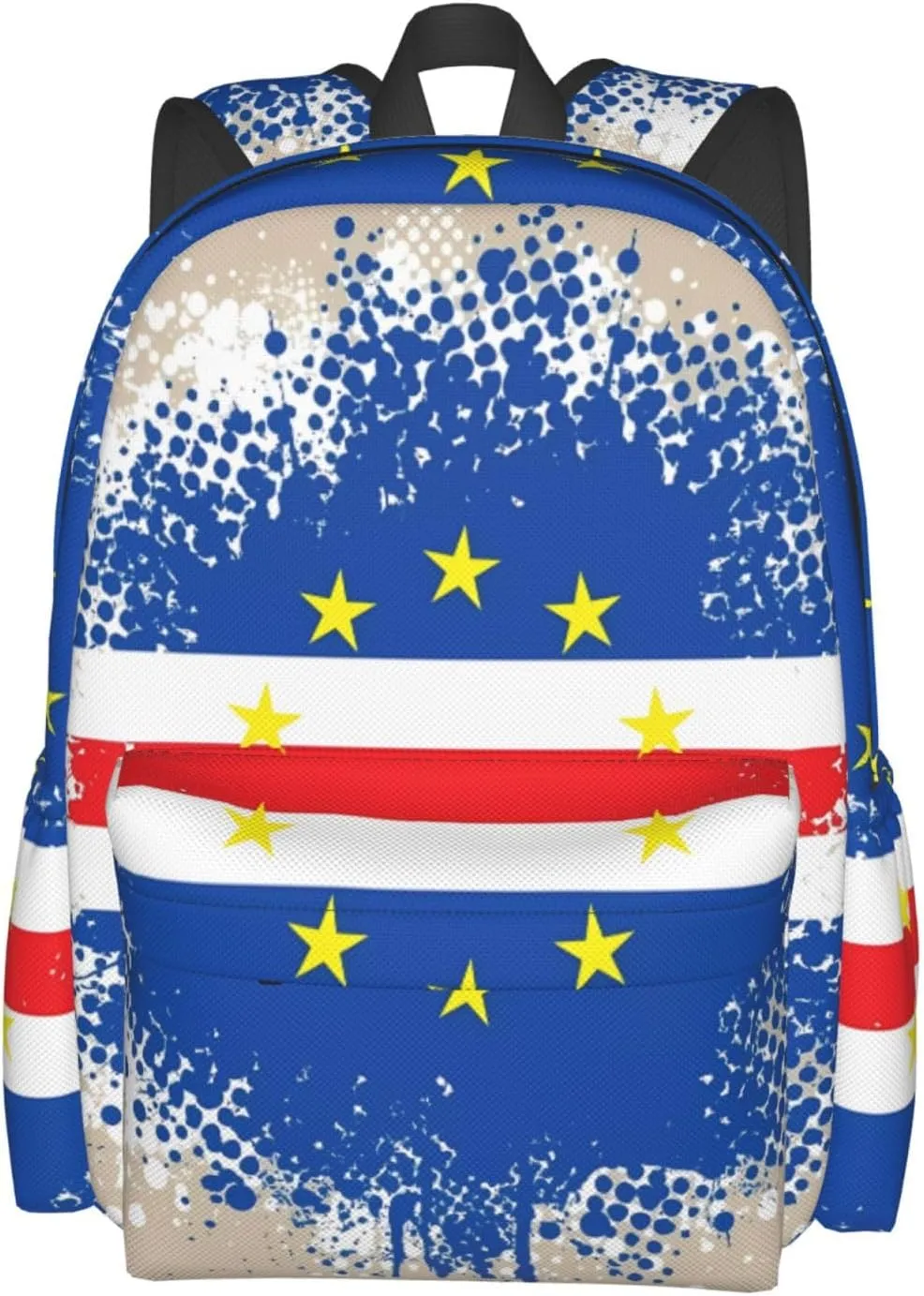 Cape Verde Cabo Verdean Flag Large Travel Backpack Casual Backpacks Laptop Daypack Working Rucksack Lightweight Back Pack Sports Bag with Adjustable Shoulder Strap