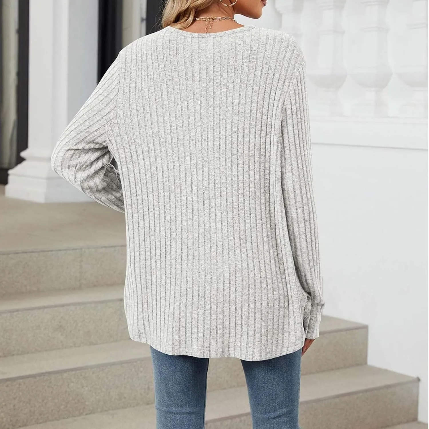 Cardigan Sweaters for Women Long Sleeve Open Front Cardigans Ribbed Chunky Knit Casual Outerwear Fall Clothes