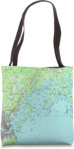 Casco Bay ME Maritime Map (1985) Tote Bag