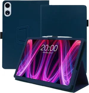 Case for TECLAST T60 Plus Tablet 12 inch Android 14 Tablets 2024 Upgraded Version,WUNIAK Premium Leather Business Folio Stand Cover with Hand Strap for Table,Darkblue.