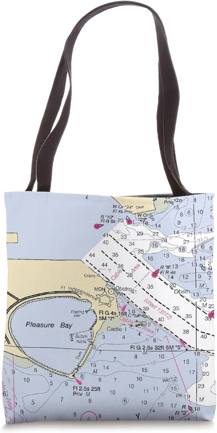 Castle Island Massachusetts Map Tote Bag