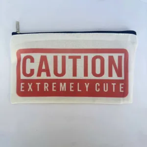 Caution Zipper Pouch