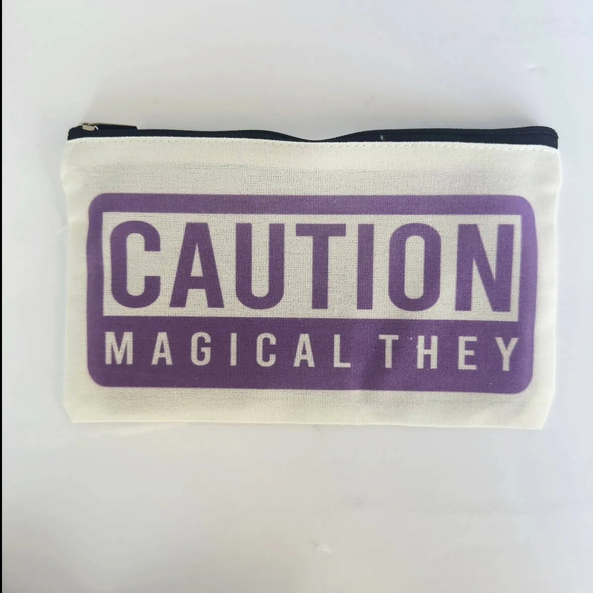 Caution Zipper Pouch