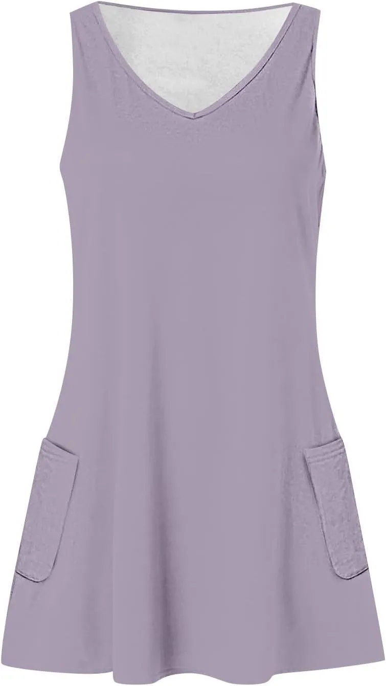 Ceboyel Summer Dresses for Women 2024 Beach Vacation Sundress Sleeveless Casual Tank Sun Dress Trendy Cruise Outfits Clothes