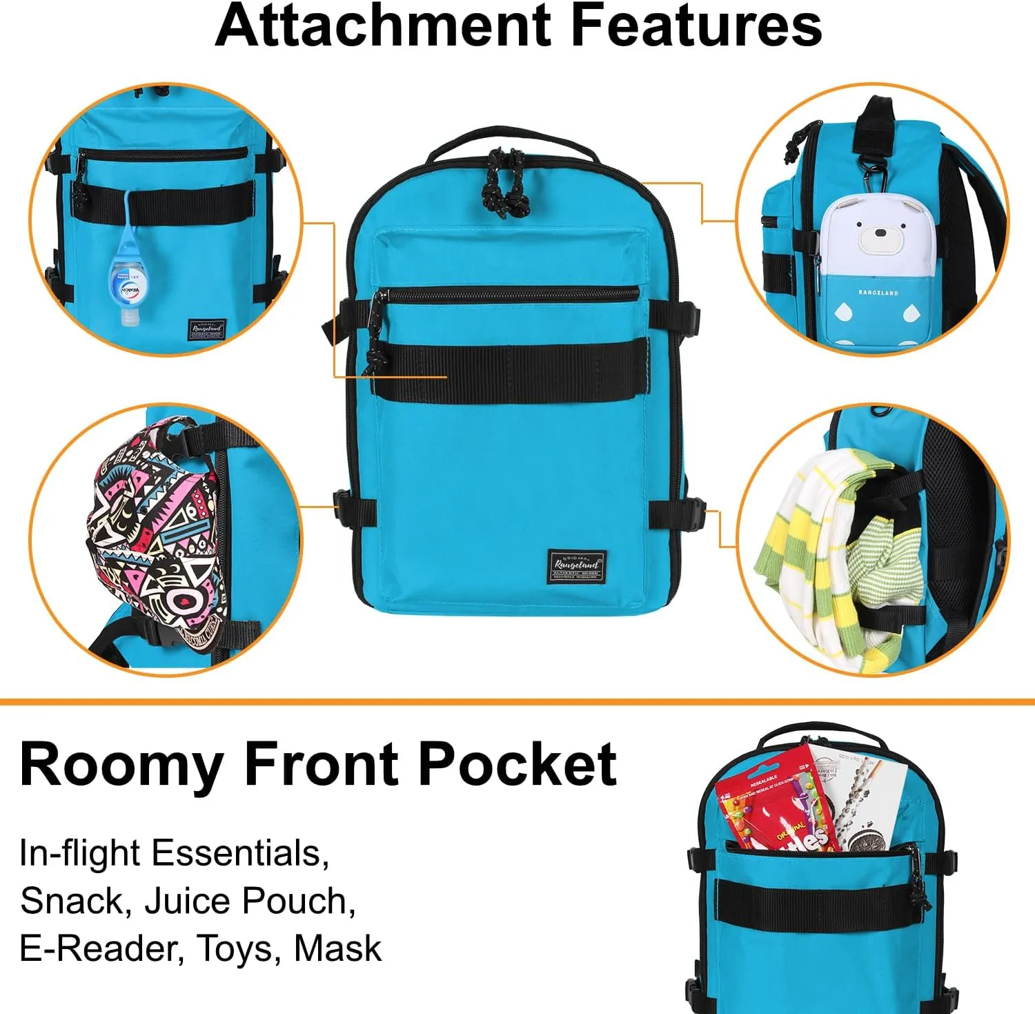 Child's Travel Backpack for Ages 3-6 | Lightweight Suitcase Style Carry-On | 10L Weekender with Tablet Sleeve & Chest Strap | Blue