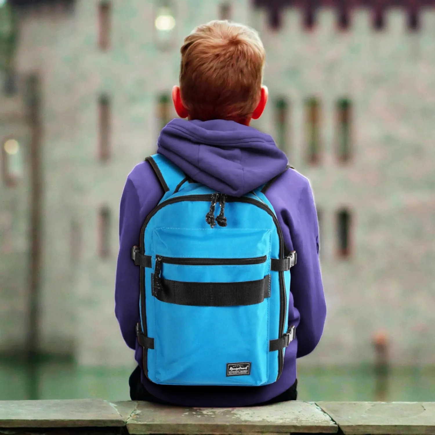 Child's Travel Backpack for Ages 3-6 | Lightweight Suitcase Style Carry-On | 10L Weekender with Tablet Sleeve & Chest Strap | Blue