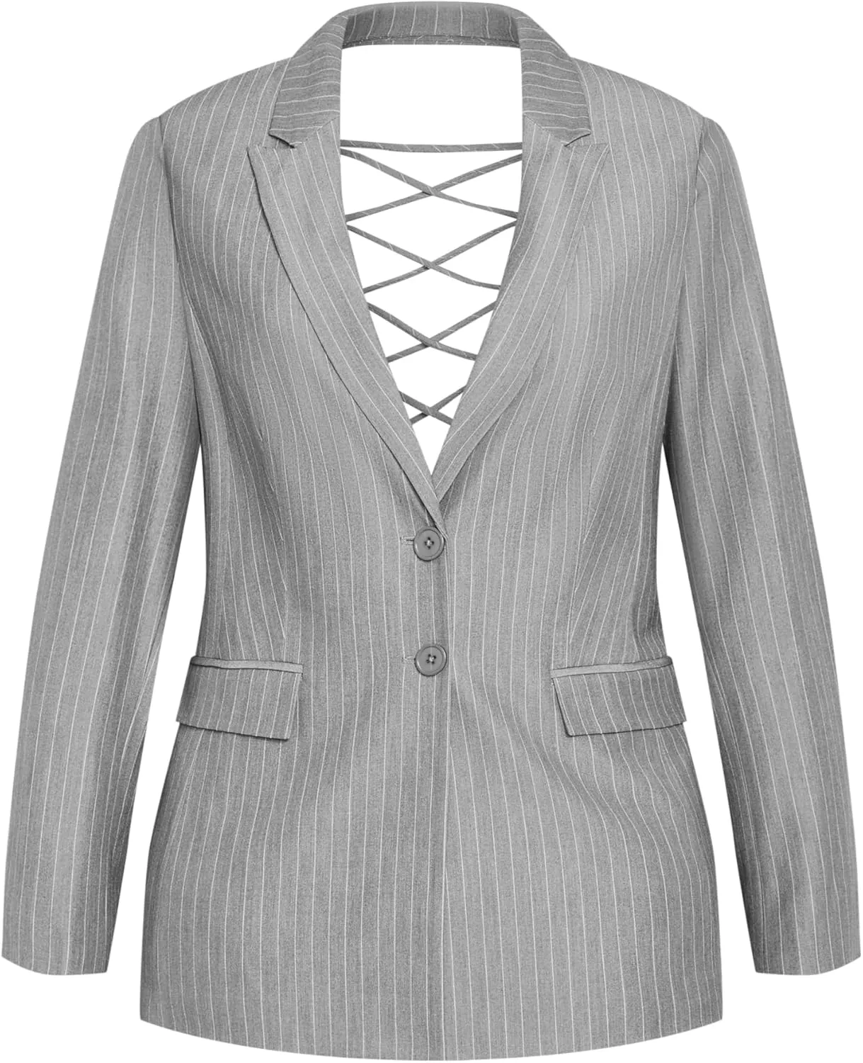 CITY CHIC Plus Size Jacket, Jazmin Pinstripe Jacket