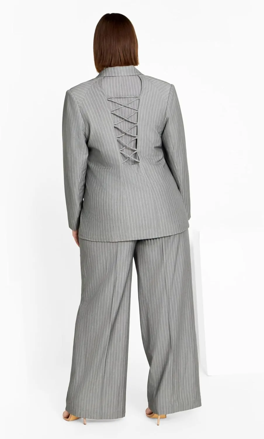 CITY CHIC Plus Size Jacket, Jazmin Pinstripe Jacket