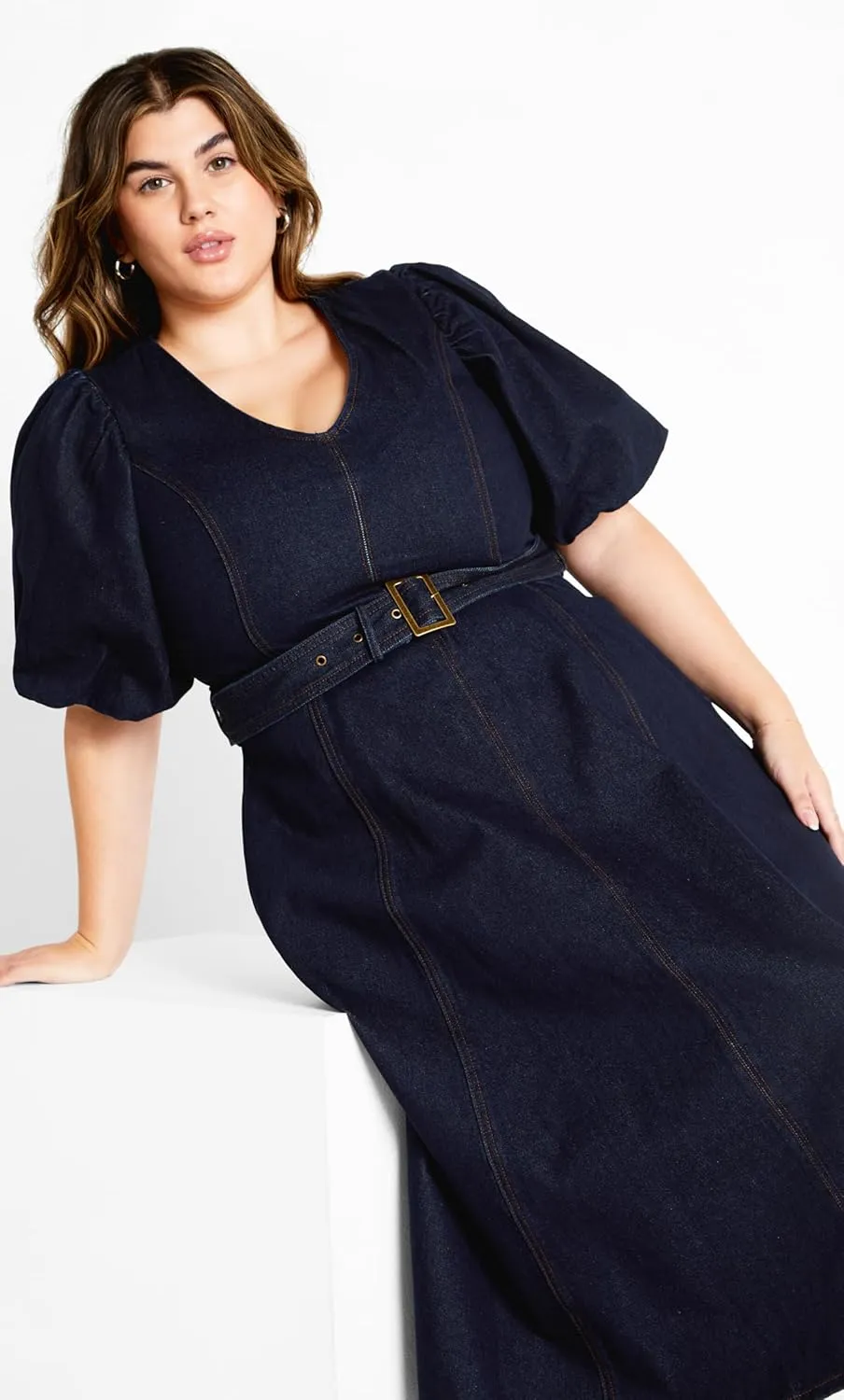 City Chic Women's Citychic Plus Size Dress Denim Delilah