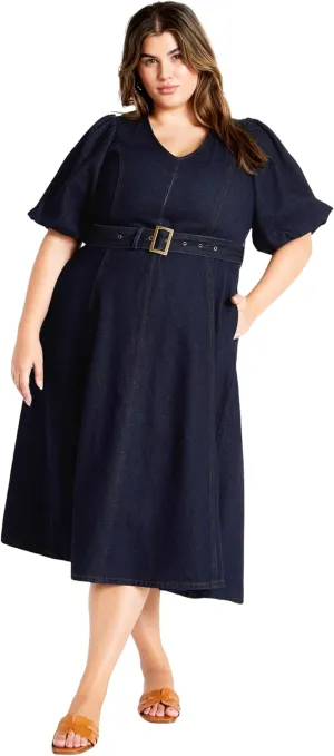 City Chic Women's Citychic Plus Size Dress Denim Delilah