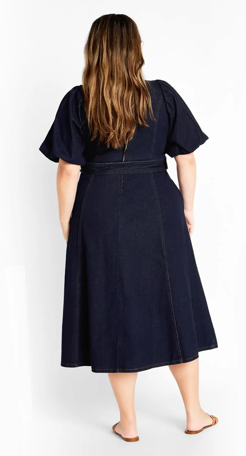 City Chic Women's Citychic Plus Size Dress Denim Delilah