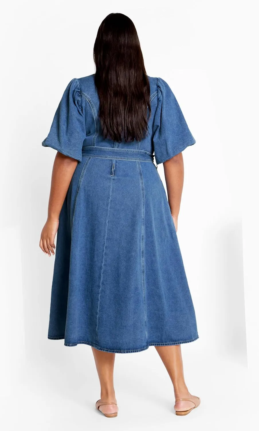 City Chic Women's Citychic Plus Size Dress Denim Delilah